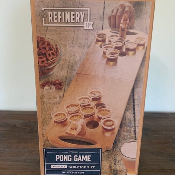 Refinery and Co Wooden Pong Game Foldable Tabletop Size - Picture 1 of 8